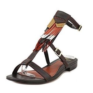 Brian Atwood Megan Multi Colour Fringe Sandal